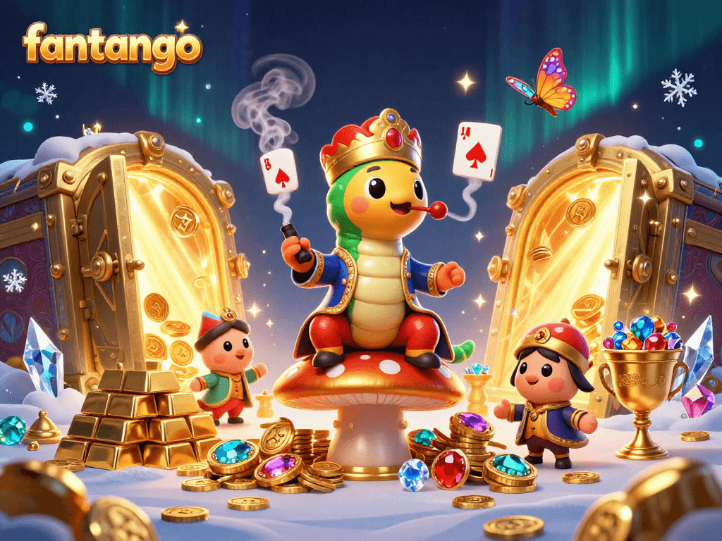 Engage with fantango in this vibrant 3D illustration showcasing a rich casino setting with dynamic elements.
