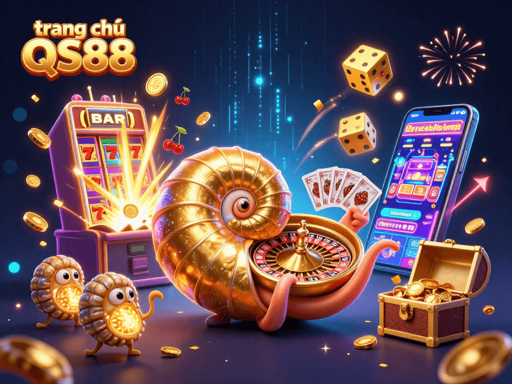 Experience the excitement at trang chủ QS88 with vibrant casino elements and dynamic gameplay scenes.