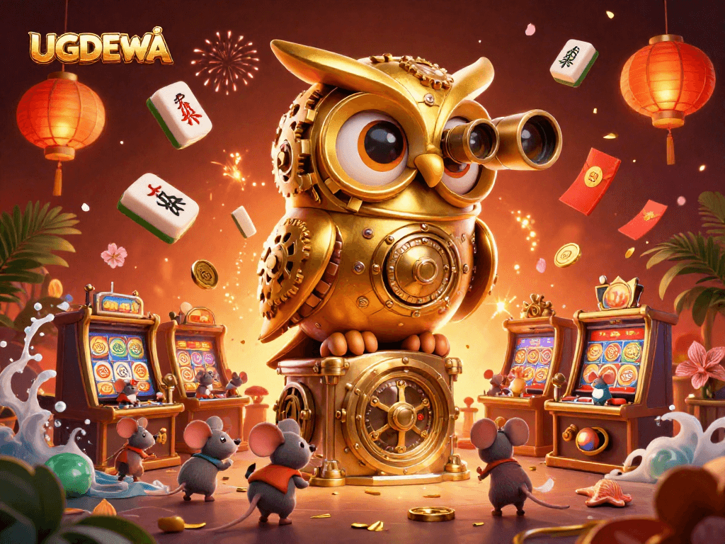 Experience winning strategies at UGDEWA with vibrant casino elements and engaging characters.