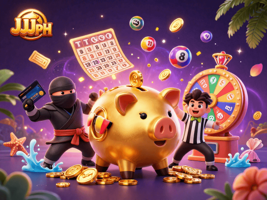 Sumugod sa laro ng JJJPH ang piggy bank na may sumo wrestler at mga bola ng lotto