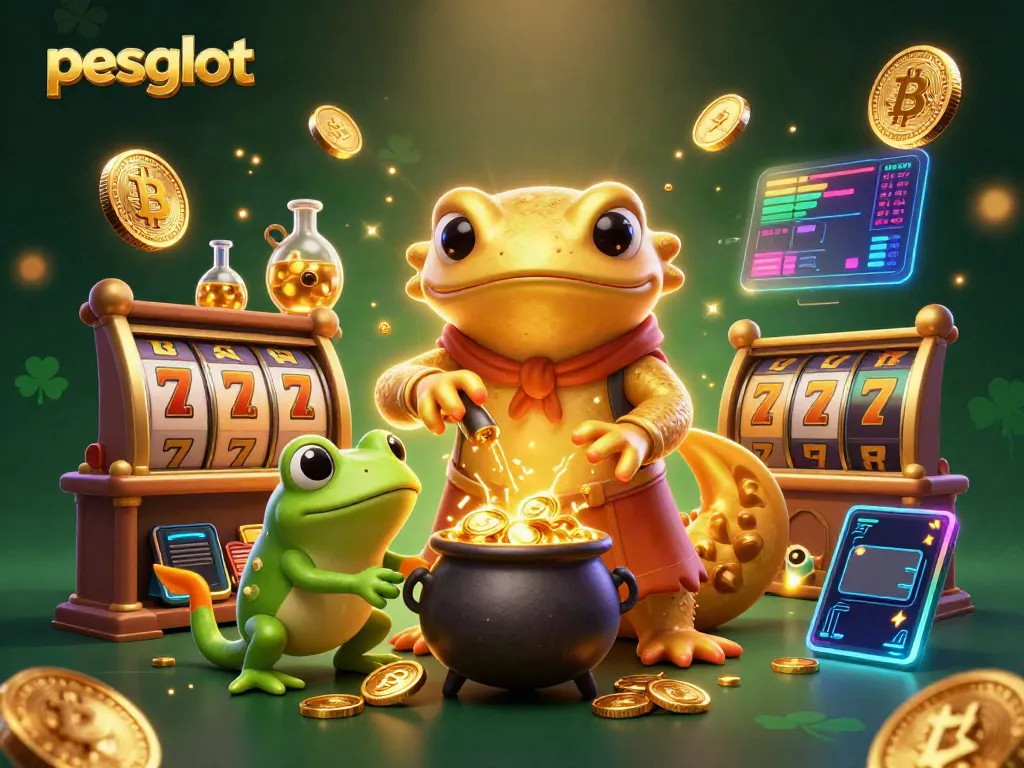 Engage with pesgslot's thrilling slot experience featuring 3D cartoon characters transmuting gold coins.
