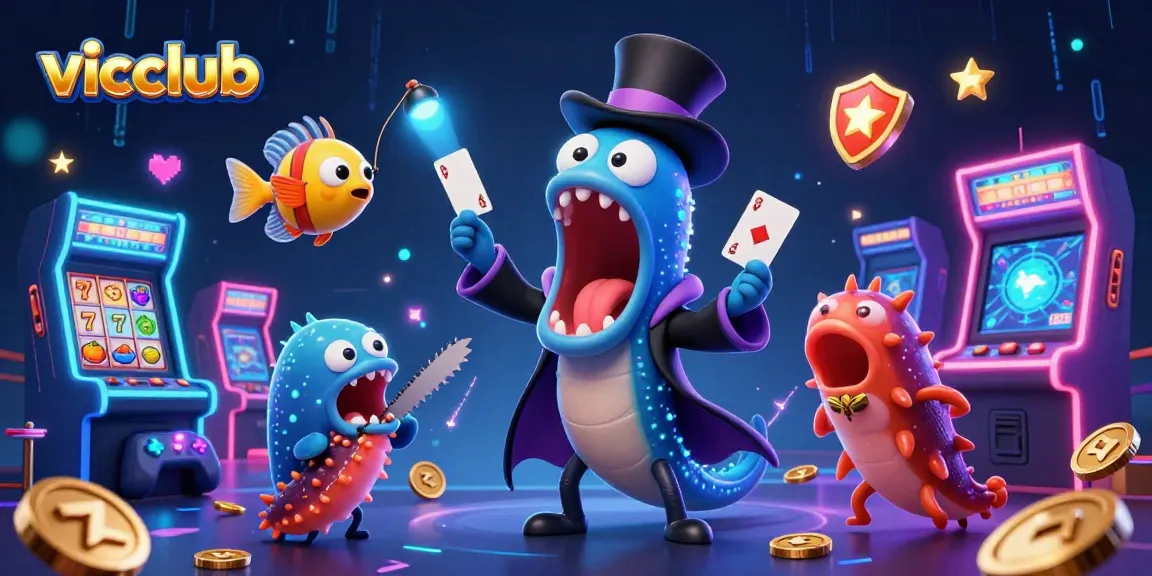 Experience the magic of vicclub with a vibrant 3D illustration showcasing underwater casino themes.
