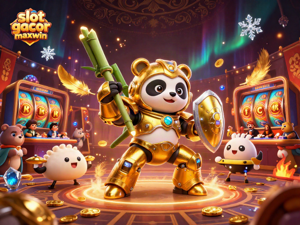 Experience slot gacor maxwin action in a vibrant, detailed 3D casino scene.