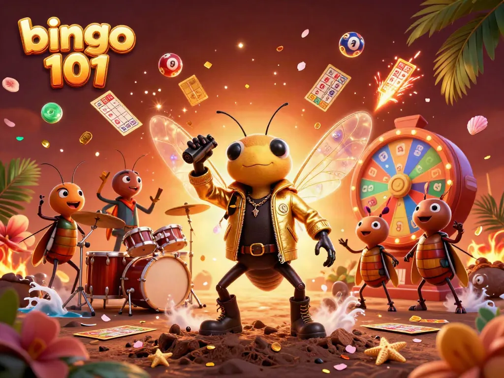 Mengalami sensasi permainan bingo 101 dengan kartu dan bola berwarna, memberi hadiah saat bersenang-senang.