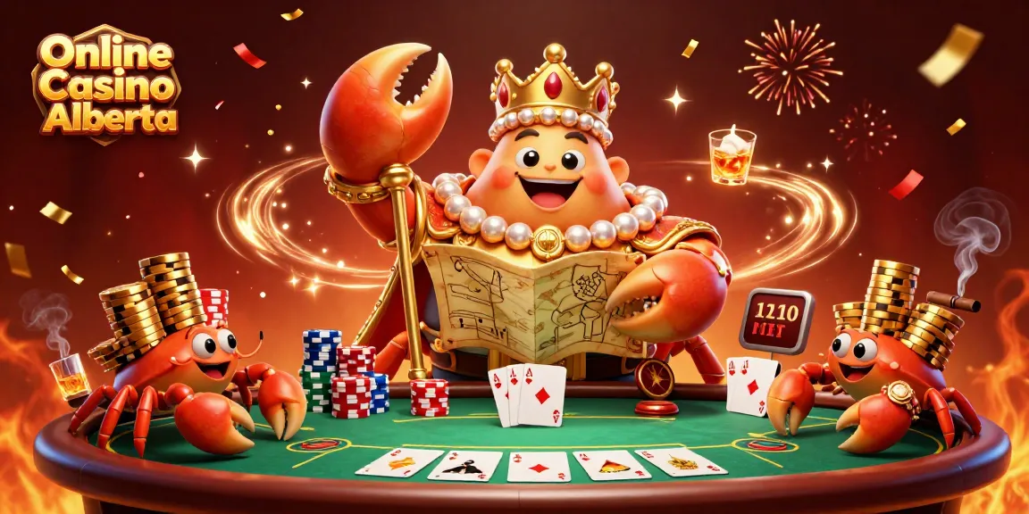 Experience thrilling online casino action with the Online Casino Alberta crab emperor illustration.
