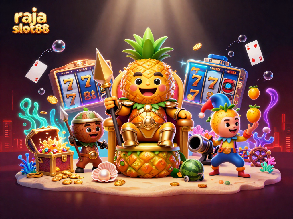 Engage with raja slot88's vibrant 3D casino world filled with golden rewards and captivating characters.
