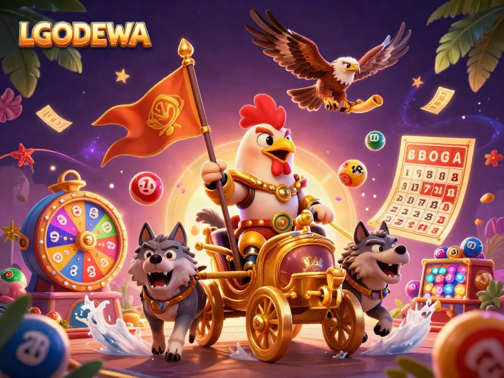 Experience LGODEWA’s thrilling gaming universe with vibrant lottery excitement and dynamic characters.