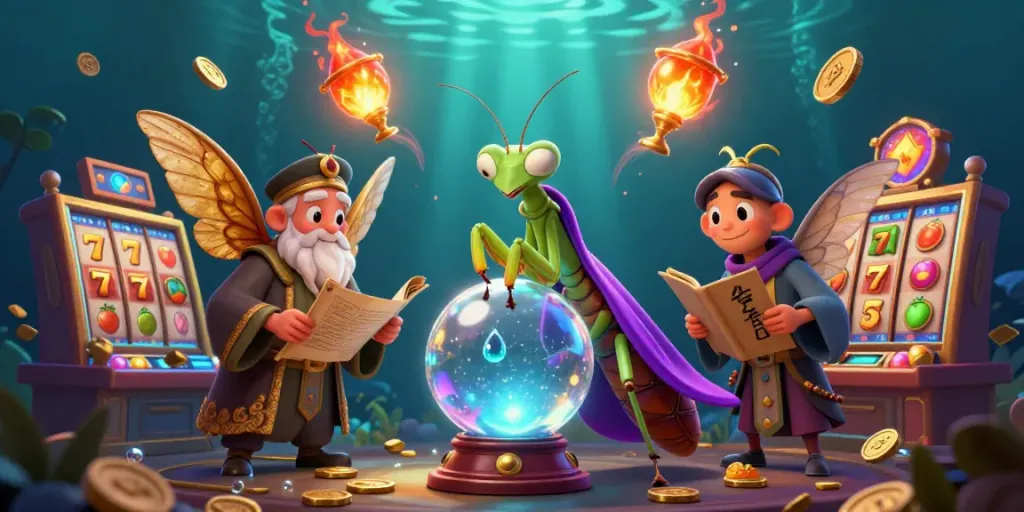 Explore the magical world of bolaslot99 with a 3D fortune teller and vibrant slot machines