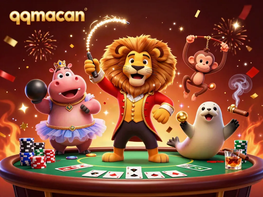 Experience thrilling gameplay at qqmacan with vibrant characters and dynamic casino elements in this 3D celebration.