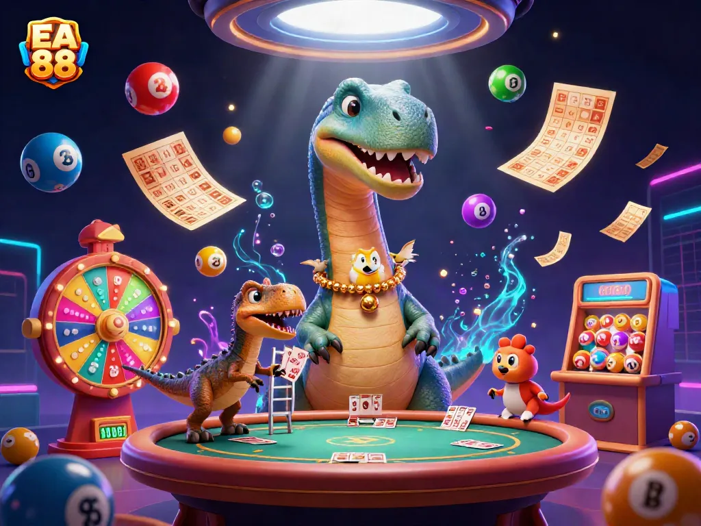Experience thrilling moments at EA 88 with a vibrant casino scene showcasing exciting games and colorful elements