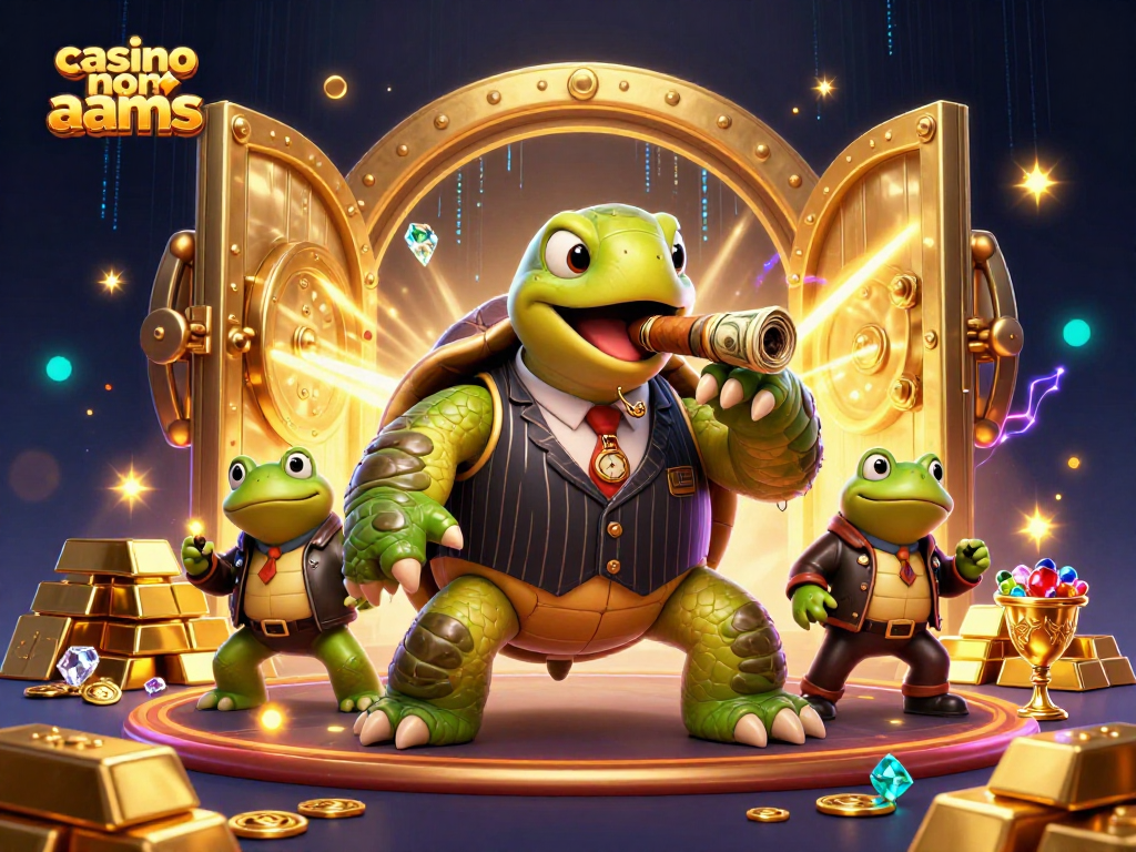 Scopri il mondo dei casino non AAMS con una scena vibrante di personaggi e tesori d'oro.