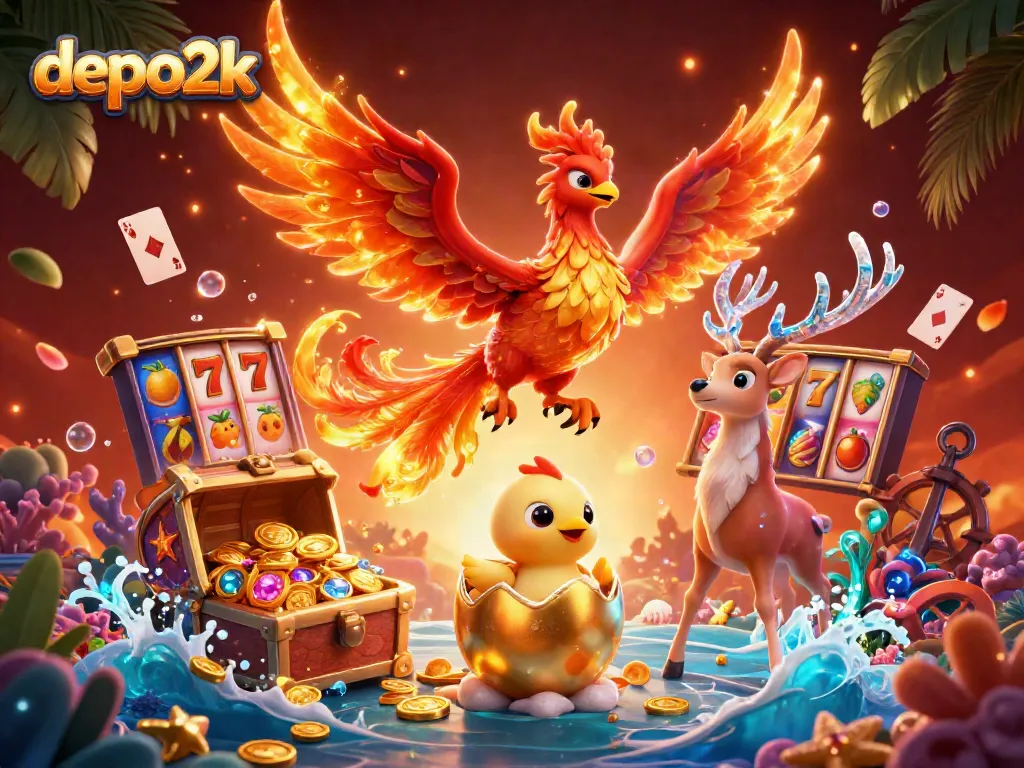 Spin the reels with depo2k for thrilling casino action featuring phoenix and jewels.