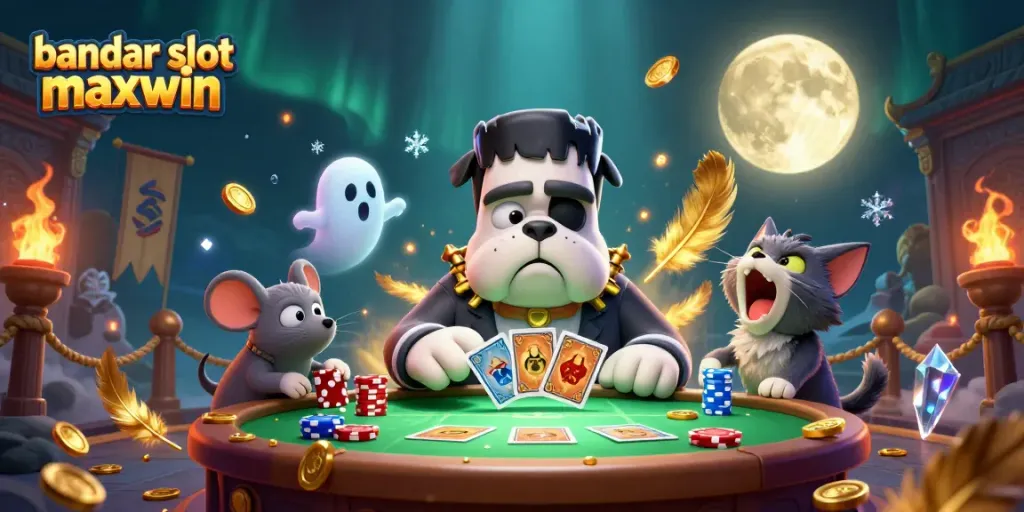 Mengungkap bandar slot maxwin dengan ilustrasi karakter kasino 3D yang menarik dan elemen menarik lainnya.