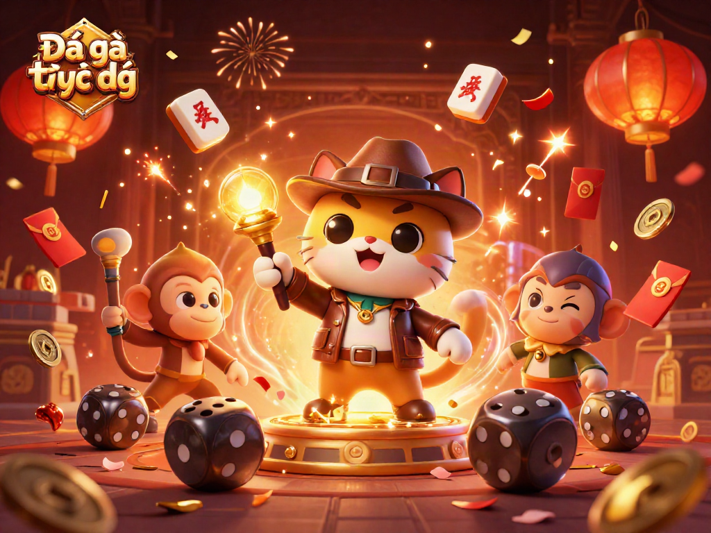 Experience Đá gà trực tiếp with a captivating scene of an archaeologist cat and monkey in action.