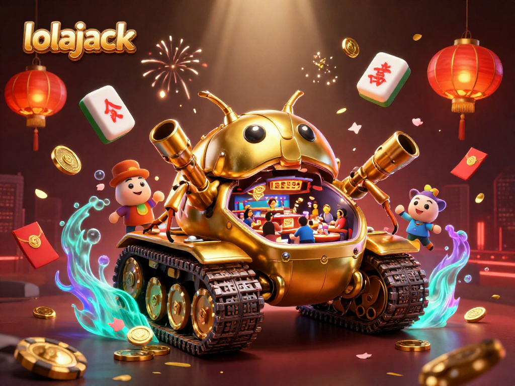 Experience thrilling action with lolajack’s golden beetle tank featuring a mini casino interior and dynamic decorations.