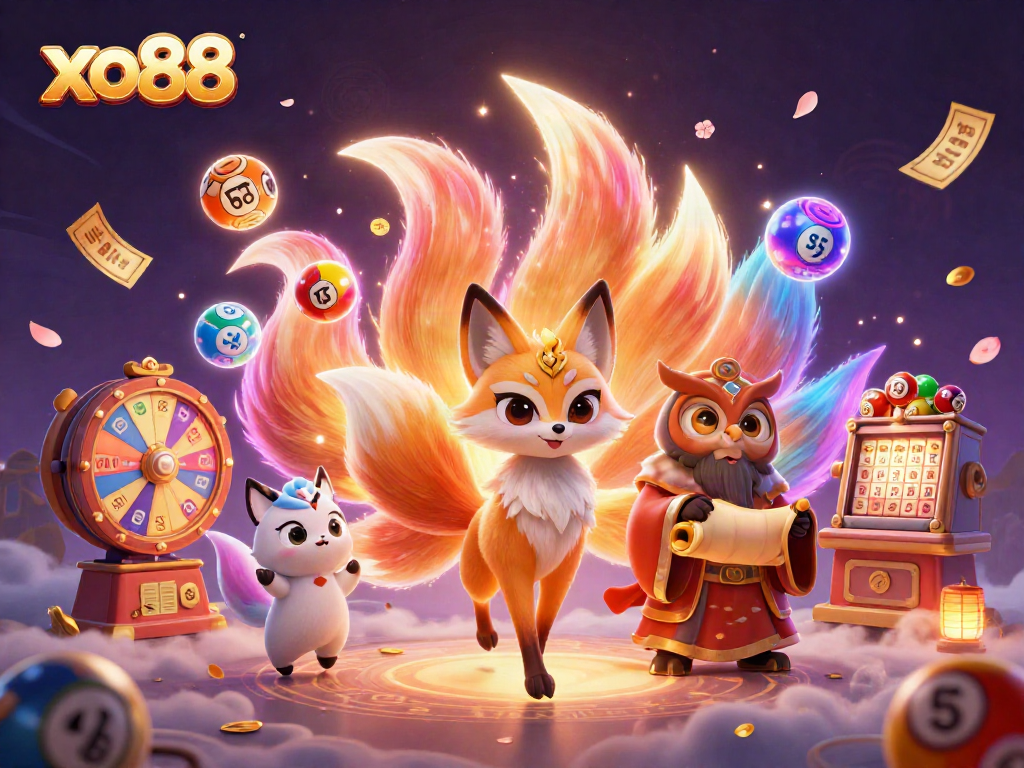 Experience the excitement of winning with xo88's vibrant 3D casino illustration featuring magical elements.