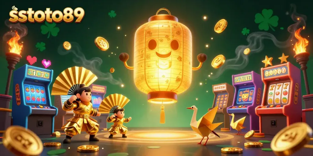 Menghadirkan sstoto89 dengan semangat keberuntungan dan slot beruntung yang bersinar dalam ilustrasi 3D yang memukau.