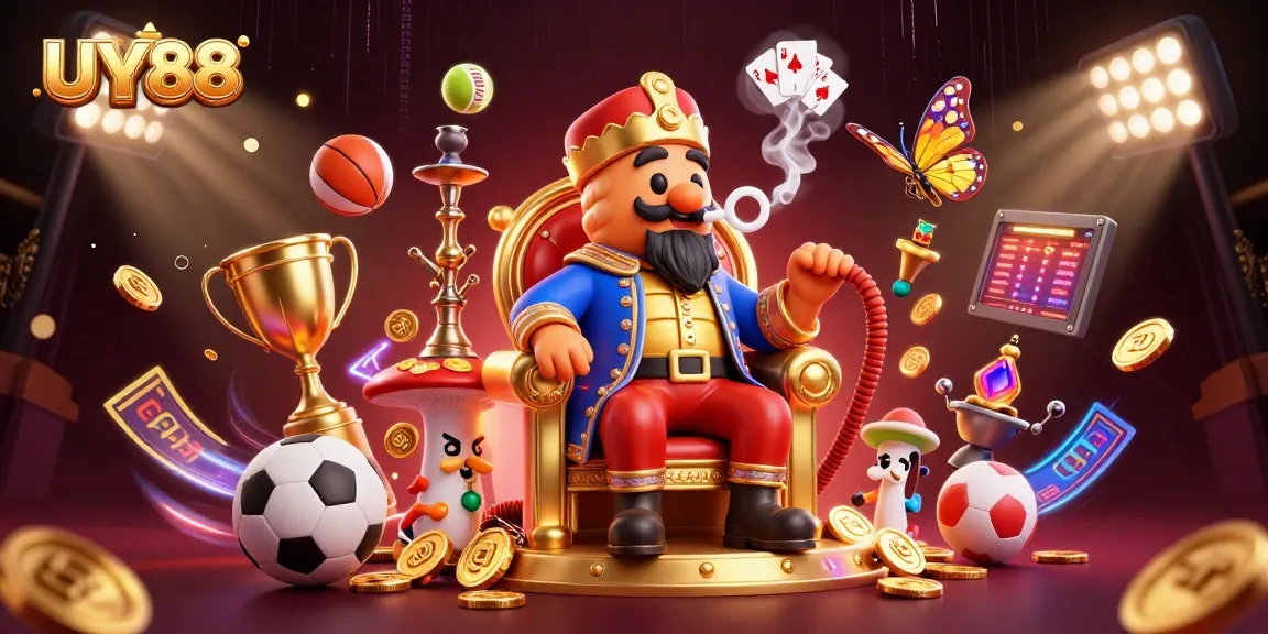 Engage with UY88’s vibrant 3D casino scene showcasing sports excitement and gambling action