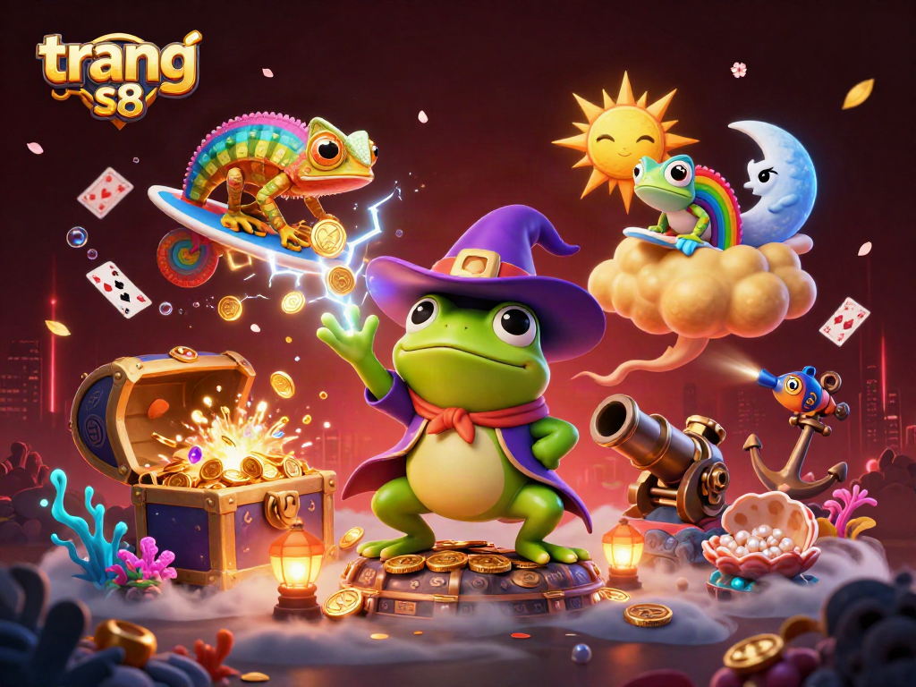 Experience the excitement of trang s8 with vibrant scenes of dynamic gaming action and golden rewards.