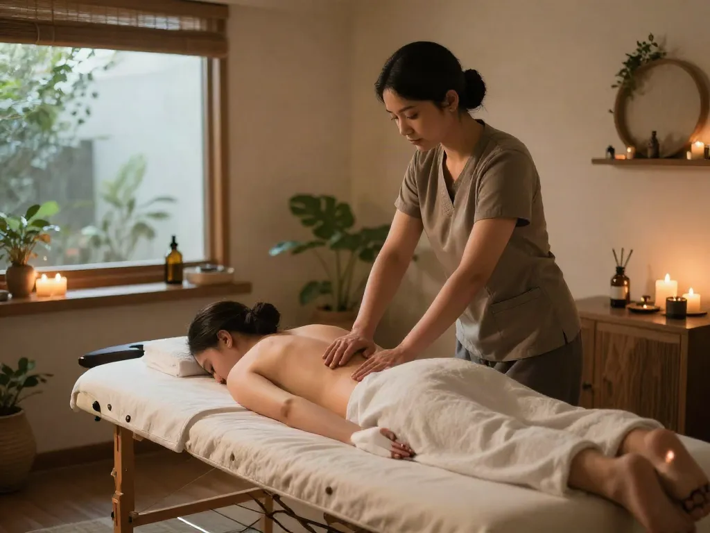 Relaxing 동탄출장안마 therapy room with soothing ambiance and calming decor.