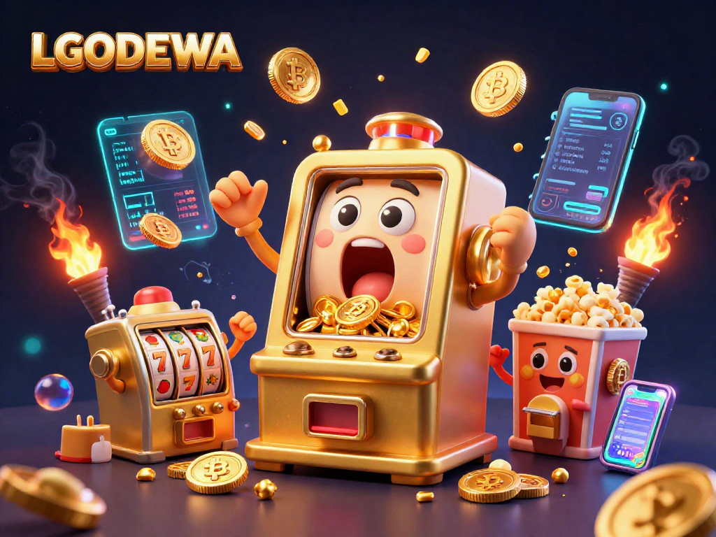 Celebrate a jackpot win with LGODEWA's animated golden slot machine and cheering baby slots.