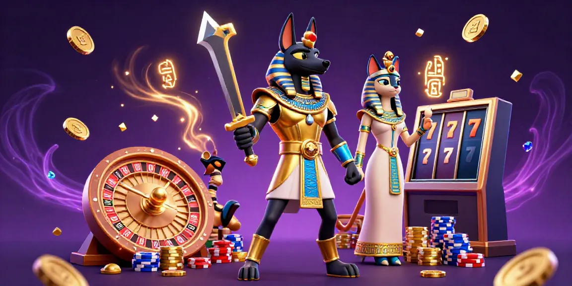 Experience the excitement of Trang chủ 789bet with Anubis and Bastet amidst a vibrant casino scene.