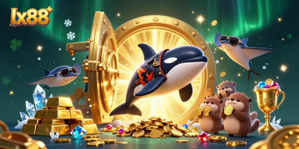 Experience exciting games at lx88 with a vibrant underwater theme featuring a dynamic cast in 3D.