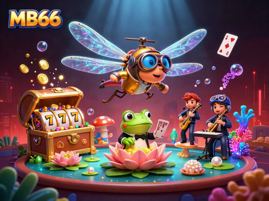 Experience thrilling moments at MB66 with exciting slot reels and vibrant casino characters.