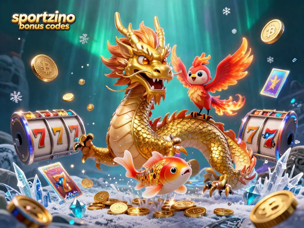 Spin and win with Sportzino bonus codes in this vibrant casino-themed illustration.