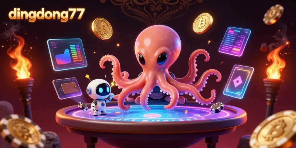 Engage in thrilling gameplay at dingdong77 with an exciting alien casino scene filled with imaginative characters.