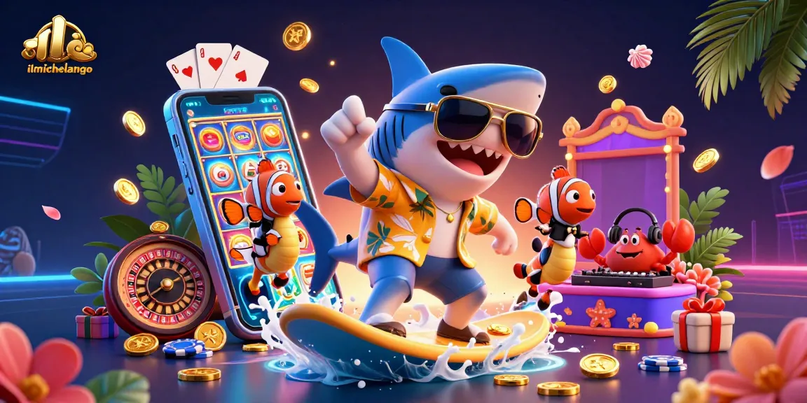 Engage with ilmichelangelo's vibrant casino scene featuring animated characters amidst gaming action.