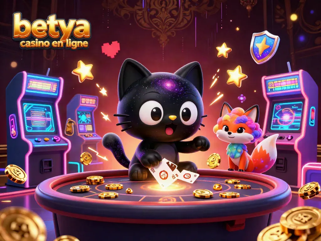 Engage in thrilling gameplay at betya casino en ligne with a captivating cosmic scene featuring enchanting characters and vibrant gaming elements.