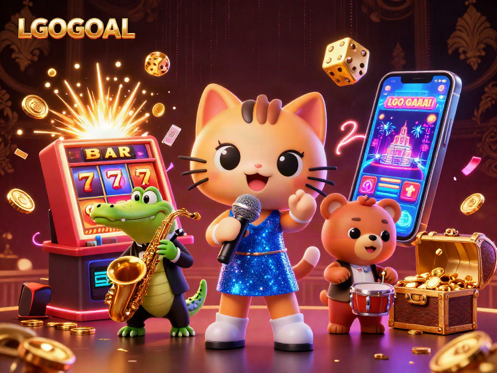 Experience the excitement of LGOGOAL with vibrant casino characters and rich gaming elements.