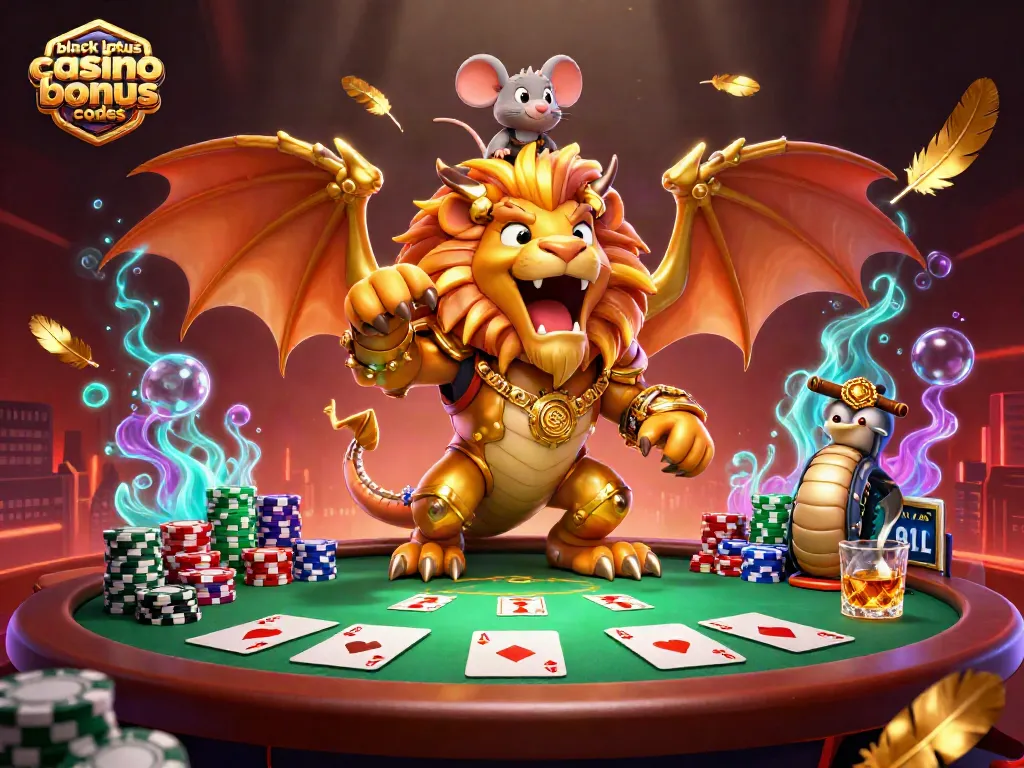 Experience the excitement with black lotus casino bonus codes and vibrant poker elements in this dynamic illustration.